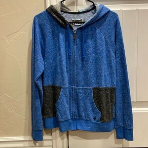 Zip up hoodie Blue Black color block